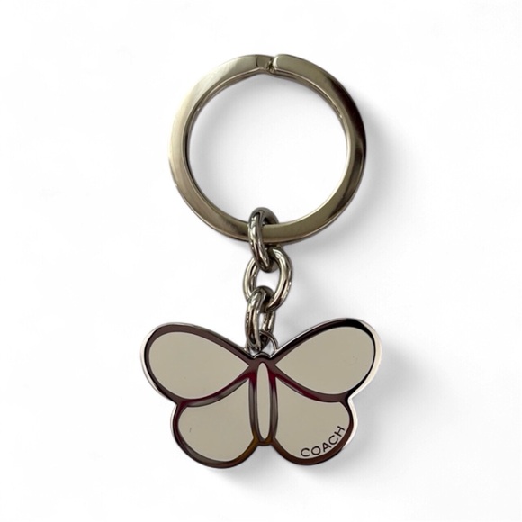 Coach White and Silver Butterfly Keychain Bagcharm - Picture 1 of 11